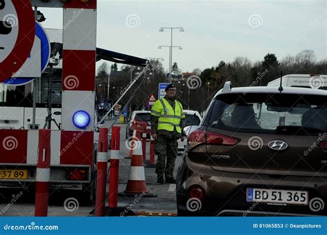 Danish Police On Border Control Krusaa Editorial Stock Photo Image