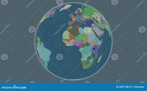 Globe Centered On Burkina Faso Administrative Map Stock Illustration