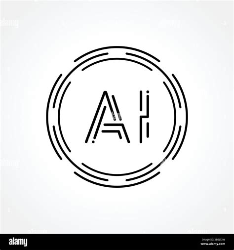 Initial AI Logo Creative Typography Vector Template. Digital Abstract ...