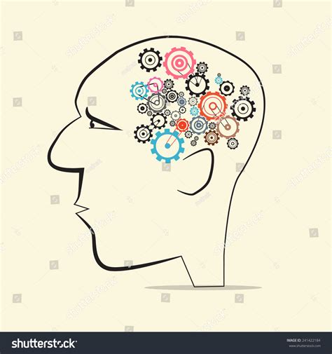 Cogs Gears Human Head Vector Stock Vector Royalty Free 241422184