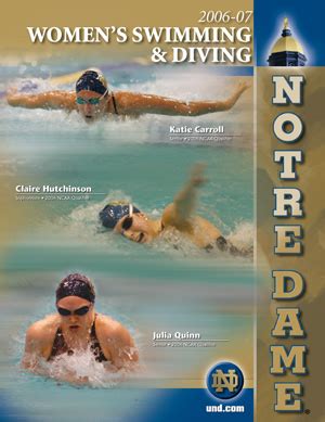 2006 07 WOMENS SWIMMING AND DIVING MEDIA GUIDE Notre Dame Fighting