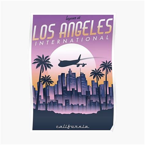 Los Angeles Travel Poster Poster For Sale By Millijane Redbubble