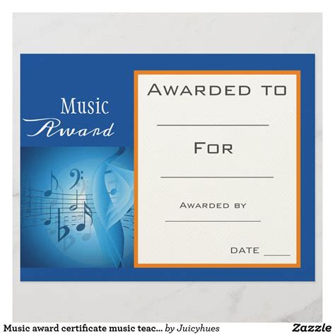 Music award certificate music teacher | Zazzle.com | Music teacher, Music awards, Band teacher