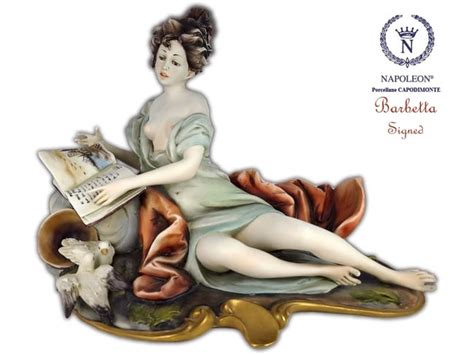 Naked Girl Reads Story A Vintage Capodimonte Hallmarked Figurine