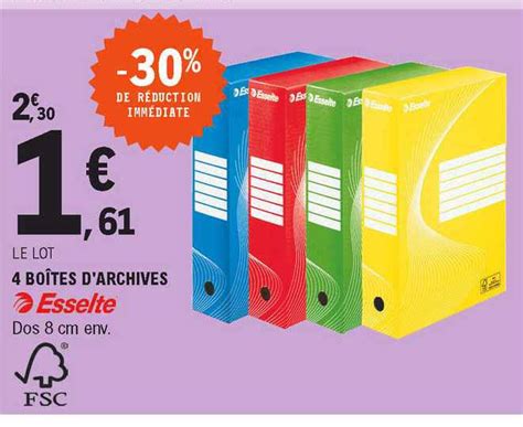 Promo 4 Boîtes D archives Esselte chez E Leclerc iCatalogue fr