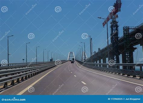 Construction of the Crimean Bridge Stock Image - Image of automobile ...