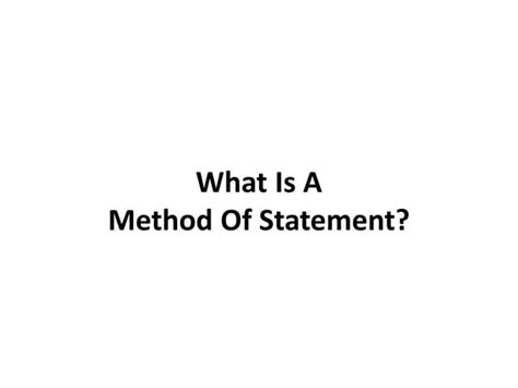 method  statement