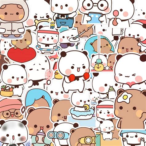 20/40/60/120 Pcs Bubu Dudu Stickers Cute Bubududu Bears Couple Stickers ...