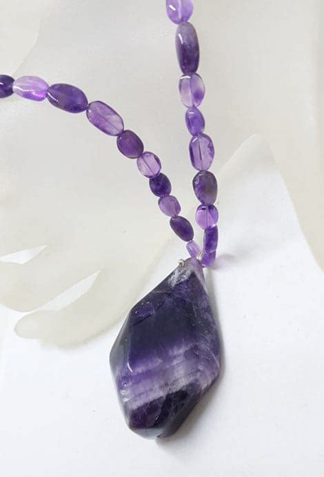 Chunky Amethyst Long Bead Necklace Alexa S Treasures