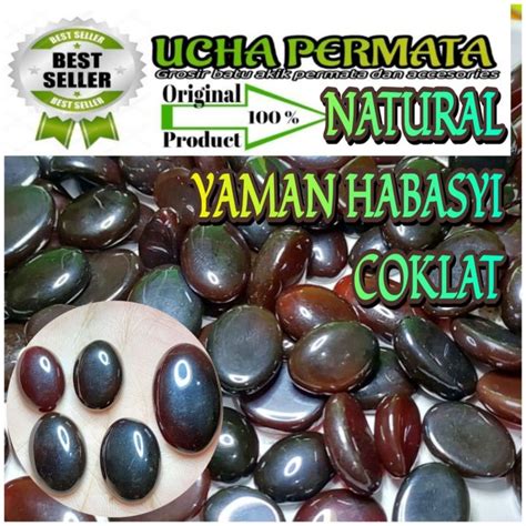 Batu Akik Yaman Habasyi Coklat Yaman Ahmar Asli Natural Dyed