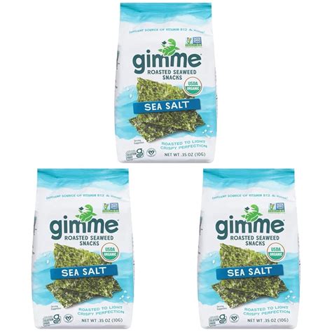 Amazon GimMe Organic Roasted Seaweed Sea Salt 35 Oz Pack Of 3