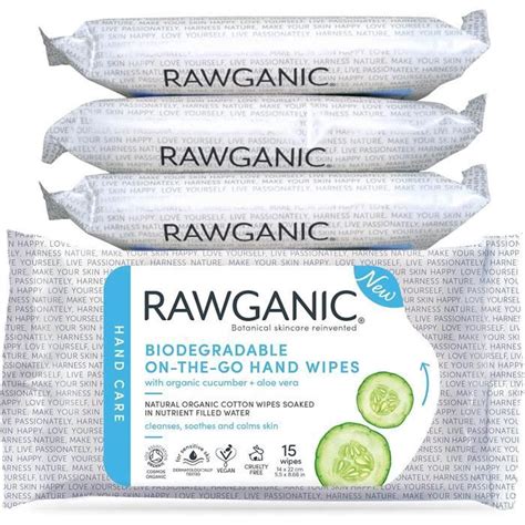 RAWGANIC Lingettes Nettoyantes Mains Bio Aloe Vera Coton Bio