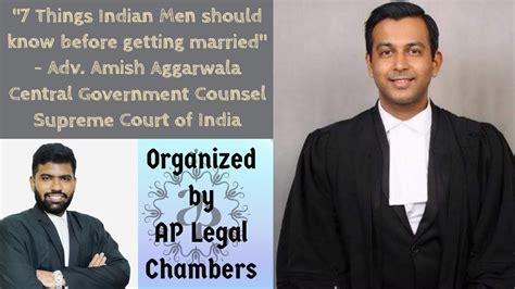 7 Things Indian Men Should Know Before Getting Married By Adv Amish Aggarwala Hosted By Aplc