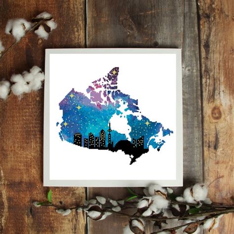 Watercolor Map Of Canada Etsy