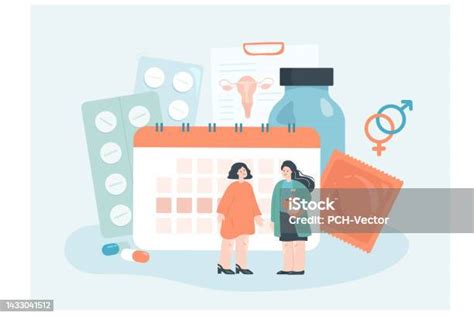 Ilustración De Ginecólogo Asesorando A La Mujer Sobre Métodos