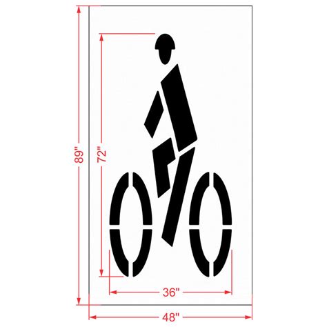 72" Bike Lane Stencil - 1-800-Stencil