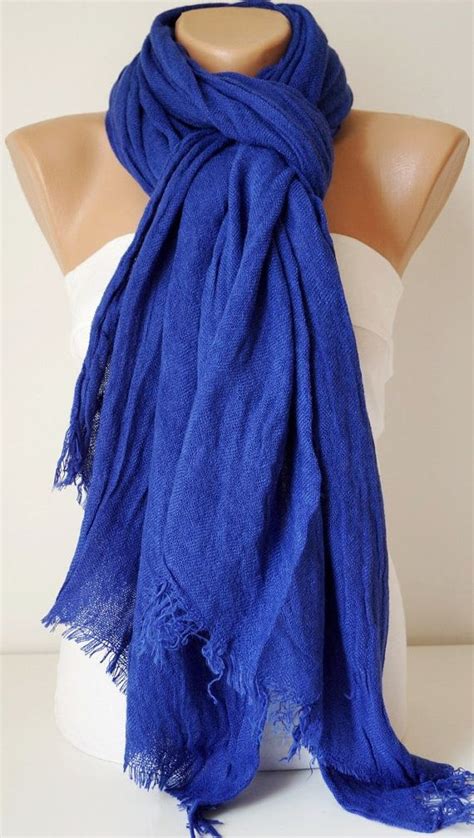 Royal Blue Blue Soft Long Scarf Wrap By Periay On Etsy 2200 Long