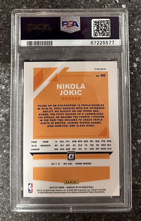 2019 Panini Donruss Optic Nikola Jokic Gold Wave PSA 10 EBay