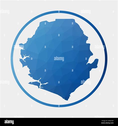 Sierra Leone Icon Polygonal Map Of The Country In Gradient Ring Round