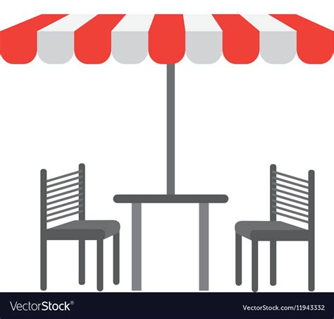 Tent Table Chairs Royalty Free Vector Image VectorStock