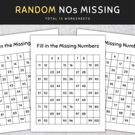 Fill In The Missing Numbers 1 100 100s Chart Missing Numbers No Prep