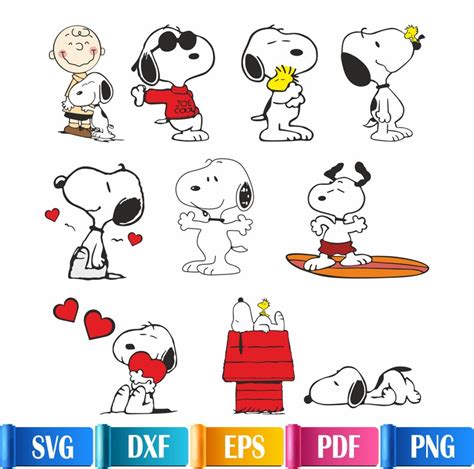 Snoopy Svg Clipart Charlie Brown Svg Descarga Digital Descarga