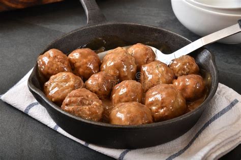 Zweedse Gehaktballen In Een Skillet Stock Foto Image Of Saus Gezond