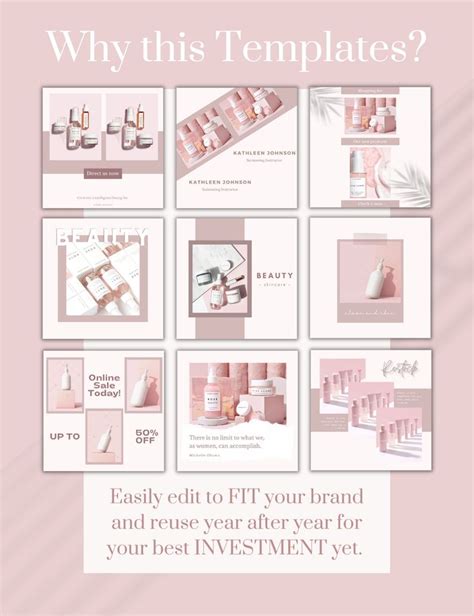 Esthetician Skincare Instagram Post Templates Skincare Social Media