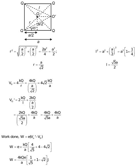 Four Charges Are Placed At The Corners Of A Square Of Side A OrWork