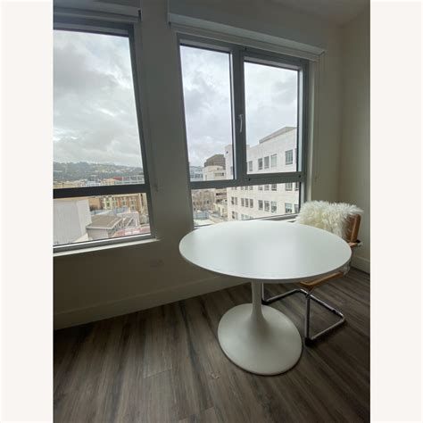 IKEA Docksta White Round Dining Table AptDeco