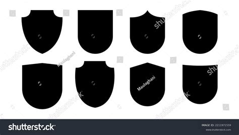 Black Shield Icon Set Vector Stock Vector Royalty Free 2211971559