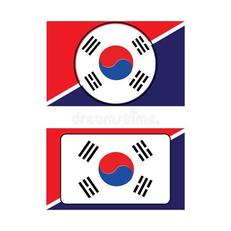 Vectors Illustration Of The South Korean Flag Icon Stock Illustration