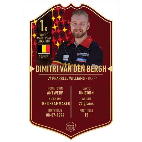 Ultimate Darts Card Medium Dimitri Van Den Bergh Dartshop Zaanstad