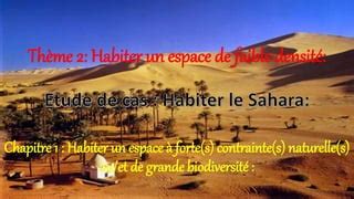 Habiter un espace à fortes contraintes ou et de grande biodiversité PPT