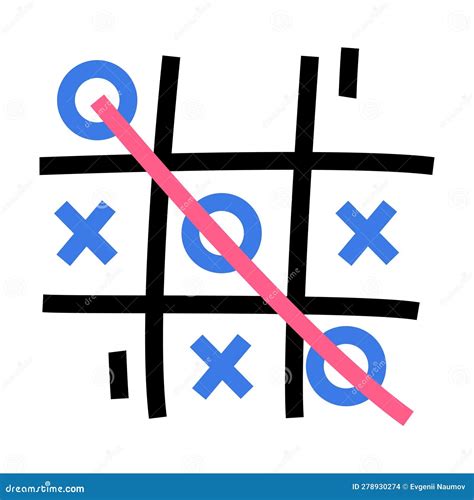 Noughts And Crosses Or Tic Tac Toe Paper And Pencil Game Vector