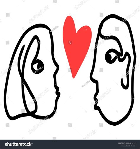 Continuous Line Art Illustration Couple Lovefashion Stock Vector Royalty Free 2201419739