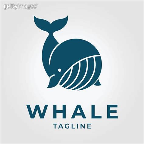 minimalist whale logo icon vintage vector illustration design 이미지