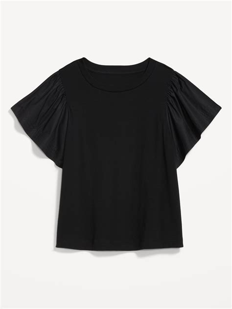 Flutter Sleeve Combination Top Old Navy