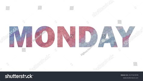 Monday Colorful Typography Text Banner Vector Stock Vector Royalty