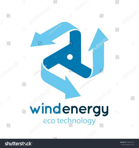 Wind Energy Logo Concept Blue Swirl Image Vectorielle De Stock Libre De Droits 794875327