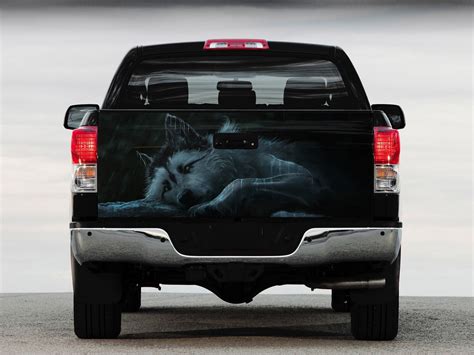 Tailgate Vinyl Wrap Full Color Graphics Decal Wolf Trunk Sticker Etsy