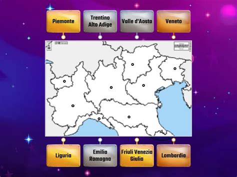 Le Regioni Del Nord Italia Labelled Diagram