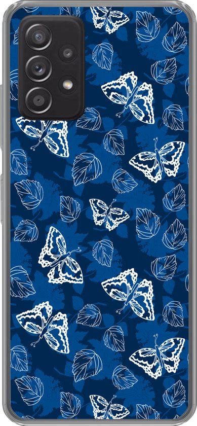 Samsung Galaxy A G Hoesje Vlinder Insecten Blauw Wit