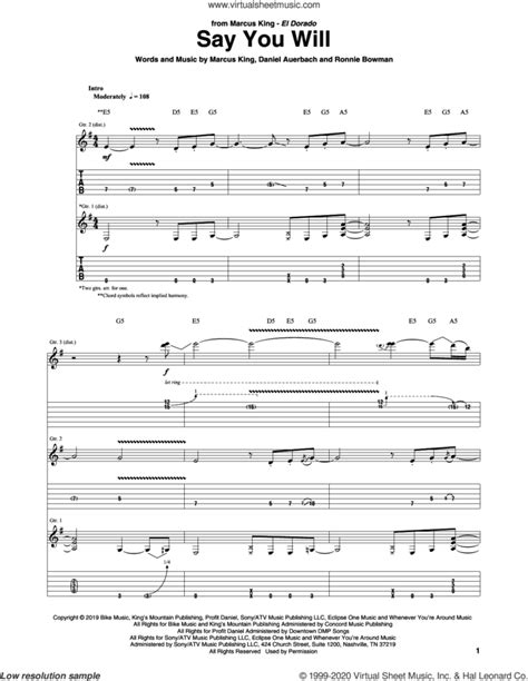 Say You Will Sheet Music For Guitar Tablature Pdf