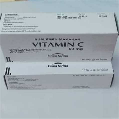 Jual Vitamin C 50 Mg Tablet Per Box Kimia Farma Shopee Indonesia