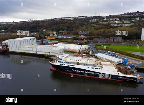 Aerial drone view glen sannox ferry hi-res stock photography and images - Alamy