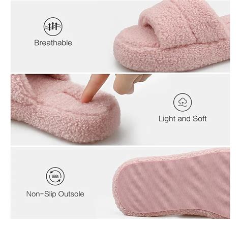 Women's Fuzzy Memory Foam House Slippers Comfy Slippers Indoor Outdoor ...