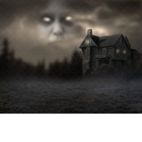 Haunted House Halloween Digital Backdrop