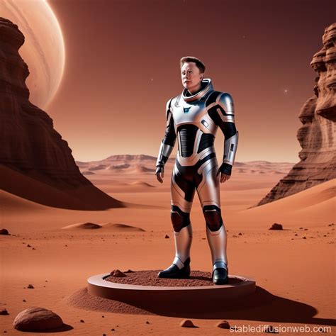 Giant Mars Based Elon Musk Statue Stable Diffusion Online