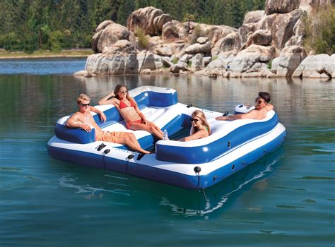 Intex Oasis Island Inflatable Seated Floating Water Lounge Raft With Dc Air Pump Ebay